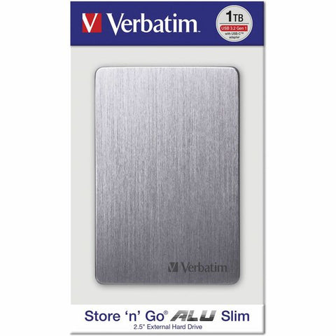 Verbatim America, LLC Store 'n' Go ALU Slim Portable Hard Drive 1TB Space Grey